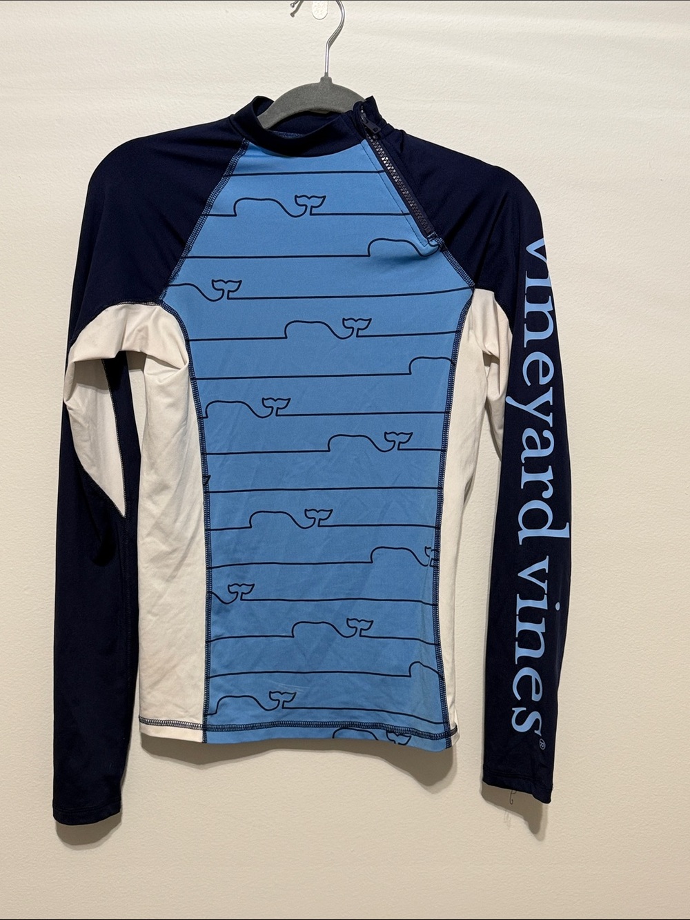Vineyard Vines Light Blue, Navy & White Long Sleeve Rash Guard